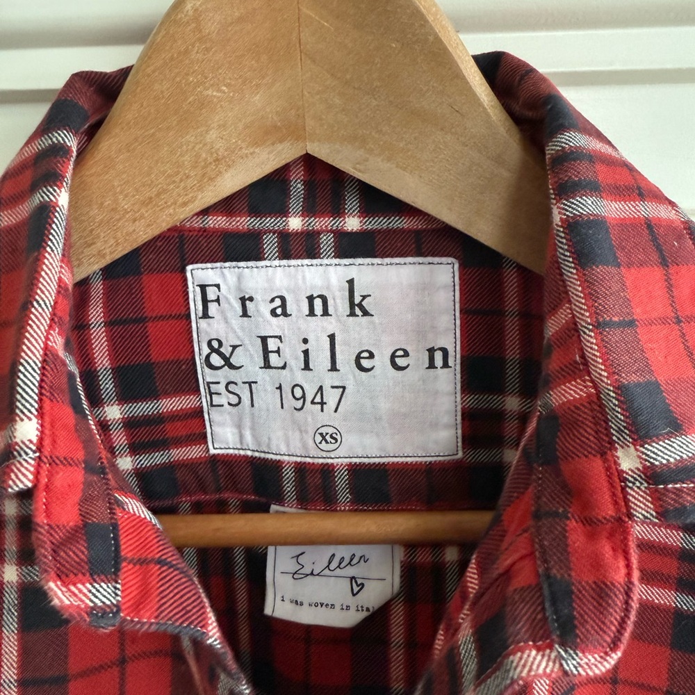 Frank & Eileen red and black plaid button up shirt XS - Picture 6 of 10